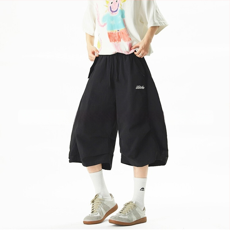 Șort denim cu cusătură camuflaj, aspect de două părți, croială cropped lejeră, talie medie, fermoar frontal