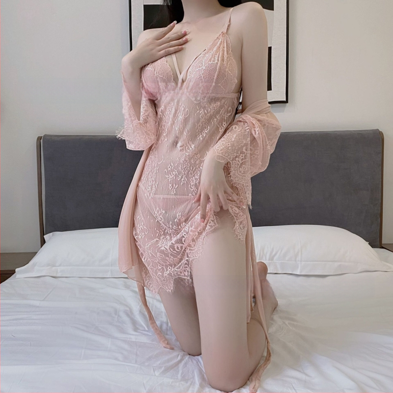 Σετ δύο τεμαχίων νυχτικό από δαντέλα με αποκοπές – ultra-λεπτό ύφασμα από σπάντεξ, Καλοκαίρι 2022, περιεκτικότητα βασικού υφάσματος 50–70%