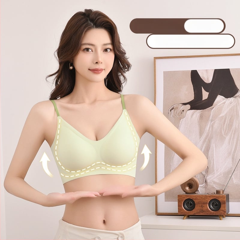 Push-Up бюстгальтер с мека поддръжка, събиране на страничните гърди, чашки латекс 3/4, нейлонов плат, фиксирани двойни презрамки