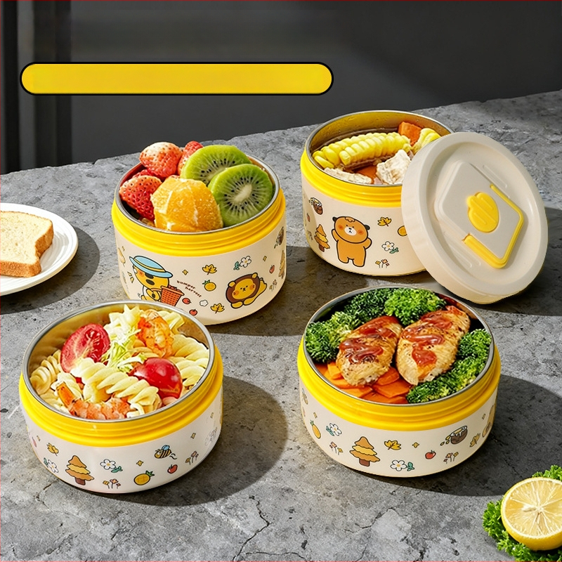 304 rozsdamentes acélból készült hőszigetelt ebédes doboz, többszintű osztályozó kialakítás, mikrohullámú sütőben használható, testreszabás elérhető