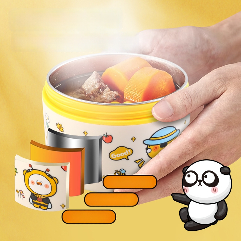 304 rozsdamentes acélból készült hőszigetelt ebédes doboz, többszintű osztályozó kialakítás, mikrohullámú sütőben használható, testreszabás elérhető