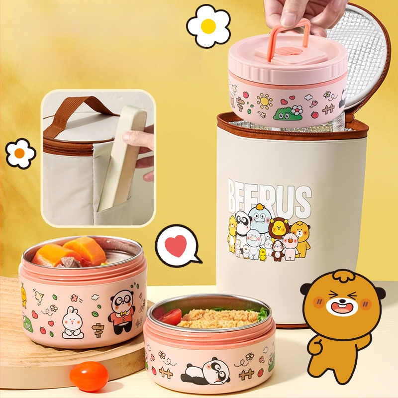 304 rozsdamentes acélból készült hőszigetelt ebédes doboz, többszintű osztályozó kialakítás, mikrohullámú sütőben használható, testreszabás elérhető