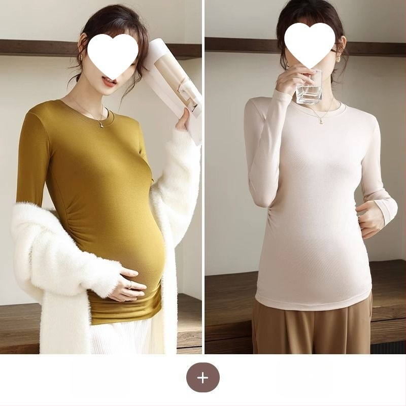 Női kismama kötött felső, meleg őszi-téli chenille modal keverék, karcsú fazon, kerek nyak, 3/4-es ujjak