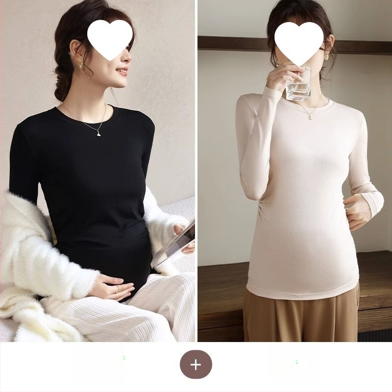 Női kismama kötött felső, meleg őszi-téli chenille modal keverék, karcsú fazon, kerek nyak, 3/4-es ujjak