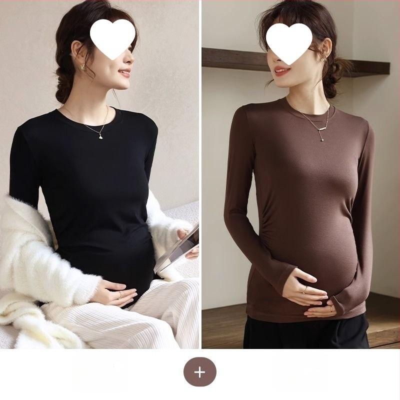 Női kismama kötött felső, meleg őszi-téli chenille modal keverék, karcsú fazon, kerek nyak, 3/4-es ujjak