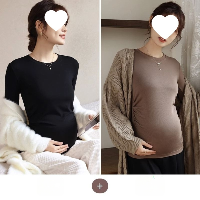 Női kismama kötött felső, meleg őszi-téli chenille modal keverék, karcsú fazon, kerek nyak, 3/4-es ujjak