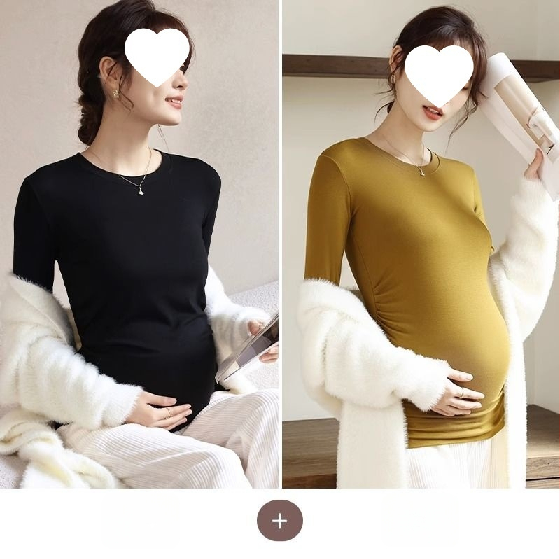 Női kismama kötött felső, meleg őszi-téli chenille modal keverék, karcsú fazon, kerek nyak, 3/4-es ujjak