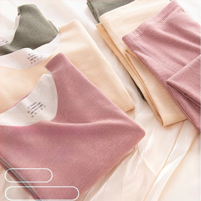 Σετ μητρικού θερμικού εσωρούχου για θηλασμό — φθινοπωρινό-χειμερινό, φούτερ κορυφή και παντελόνια, πολυεστερικό κατιονικό ύφασμα, 181–200 g/m², στρογγυλός λαιμός, μακριά μανίκια