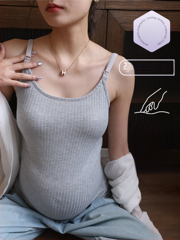 Szoptatós felső terhességre és a szülés utáni időszakra - ujjatlan, kerek nyakú, nyílás az etetéshez, regenerált cellulóz rost ≥95%, hossz 50-65 cm