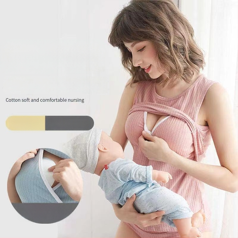 Szoptatós top kismamáknak, ujj nélküli, pulóver-stílus, lezser, poliészter 80-90%, közepes súlyú 161-180 g/m²