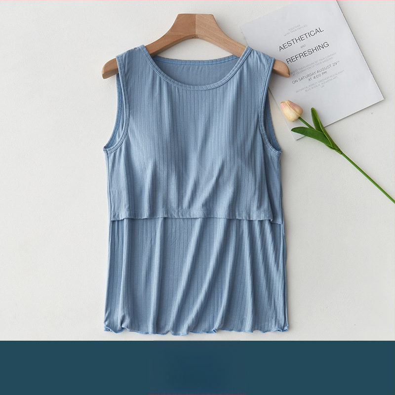 Θηλάζον Tank Top, χωρίς μανίκια, με επένδυση στήθους, βισκόζη 90-95%, μήκος 40-50 cm, στρογγυλός λαιμός