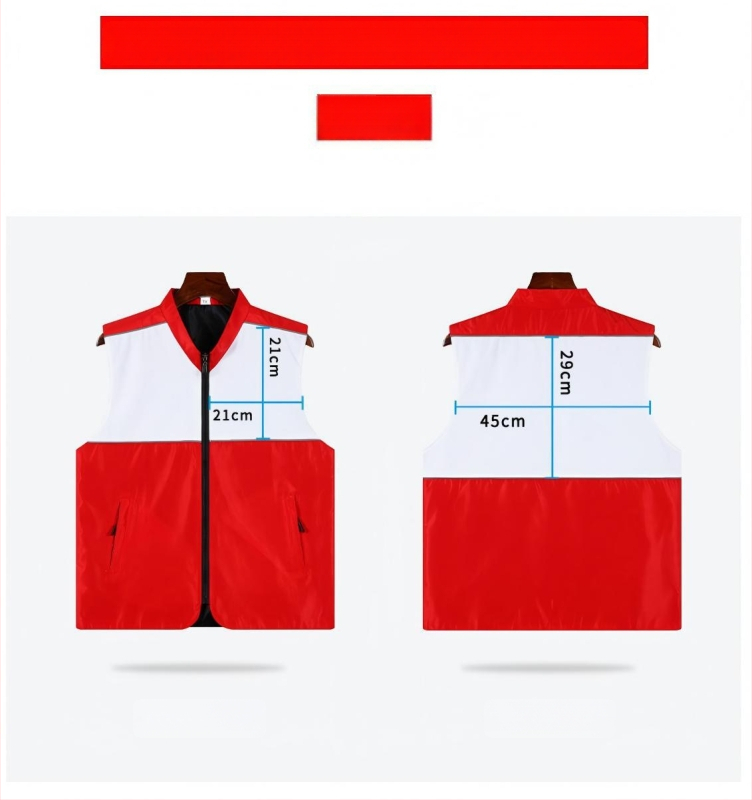 LDM Vestă de intervenție în situații de urgență cu logo, închidere cu fermoar, croială lejeră, pentru toate sezoanele, amestec din fibre de acetat