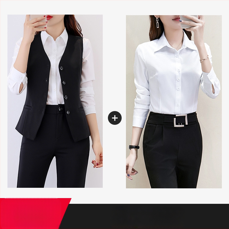 Liemenė su V formos iškirpte biuro stiliui, poliesteris, Korėjos stilius, siauras kirpimas