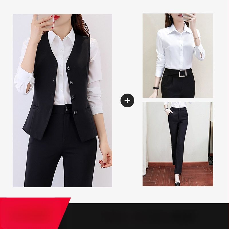 Liemenė su V formos iškirpte biuro stiliui, poliesteris, Korėjos stilius, siauras kirpimas