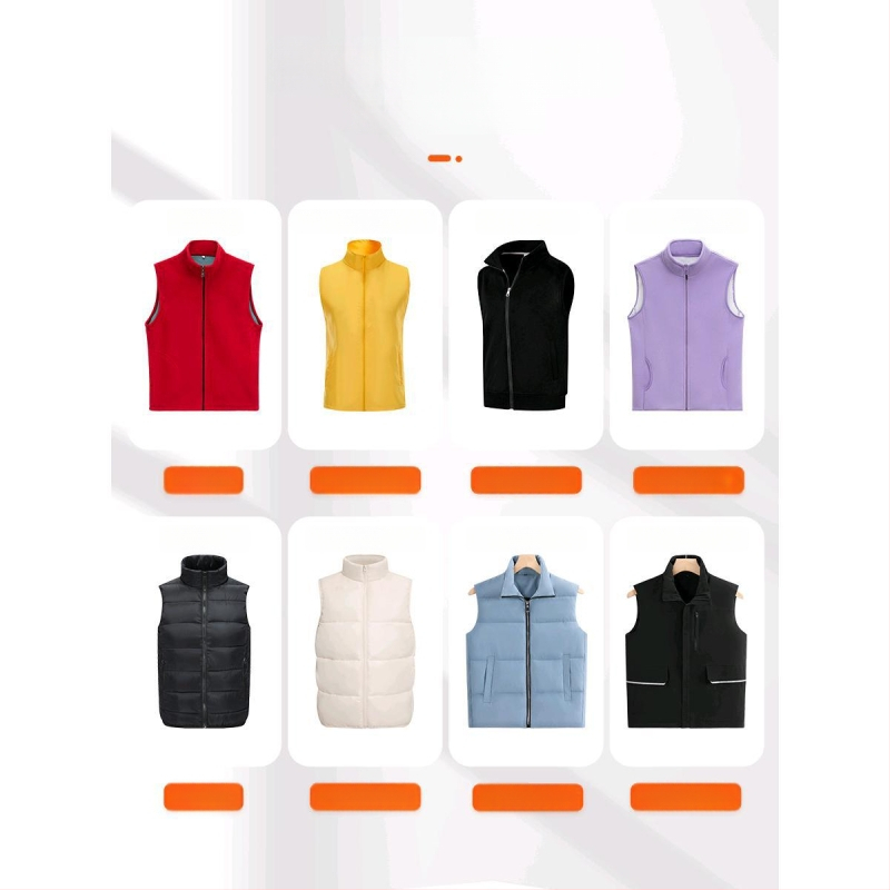 Vesta căptușită cu fleece, imprimare logo, pentru echipament de lucru de iarnă (fermoar frontal, fără glugă, croială lejeră)