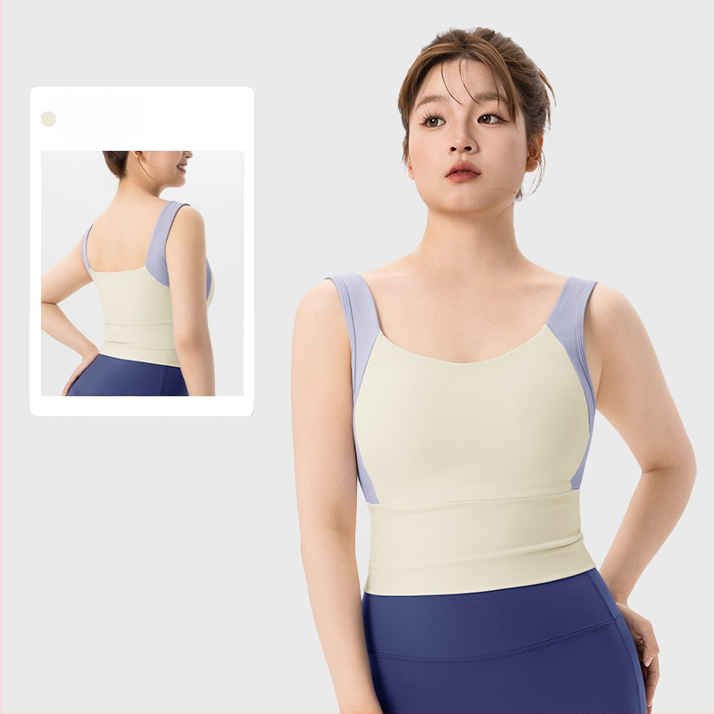 Bustier sport pentru femei, yoga și fitness, cupe fixe în formă de picătură de apă, material nylon-spandex strâns, lungime până la abdomen, cupe cu protecție la sân, suport solid — Keep ball, Toamnă-Iarnă 2025