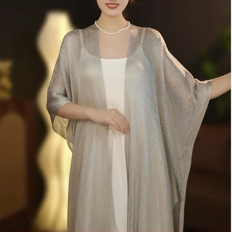 Pikk sall lillemustriga ja päikesekaitsega, Jaapani ja Koreaga stiilidest inspireeritud, sobib suveks, kevadeks ja sügiseks