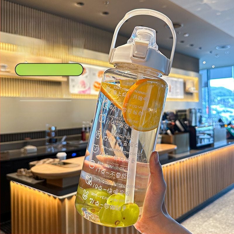 Unique koreai stílusú polikarbonát pohár szívószállal, nagy kapacitású, hordozható, ütésálló és hőálló