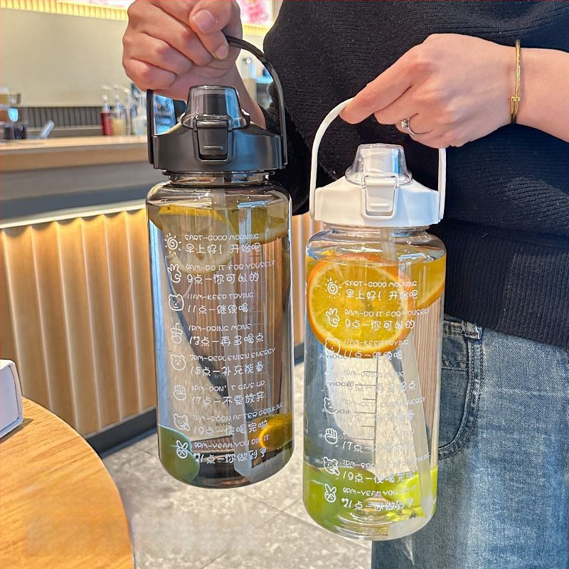 Unique koreai stílusú polikarbonát pohár szívószállal, nagy kapacitású, hordozható, ütésálló és hőálló