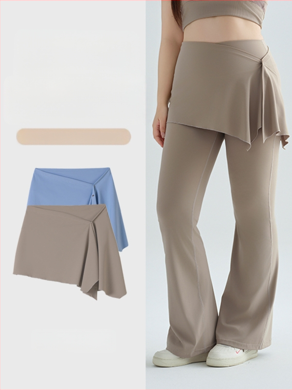Fustă de acoperire pentru pantaloni de yoga – design dintr-o piesă, amestec nylon-elastan, potrivită pentru toate sezoanele, pentru femei tinere