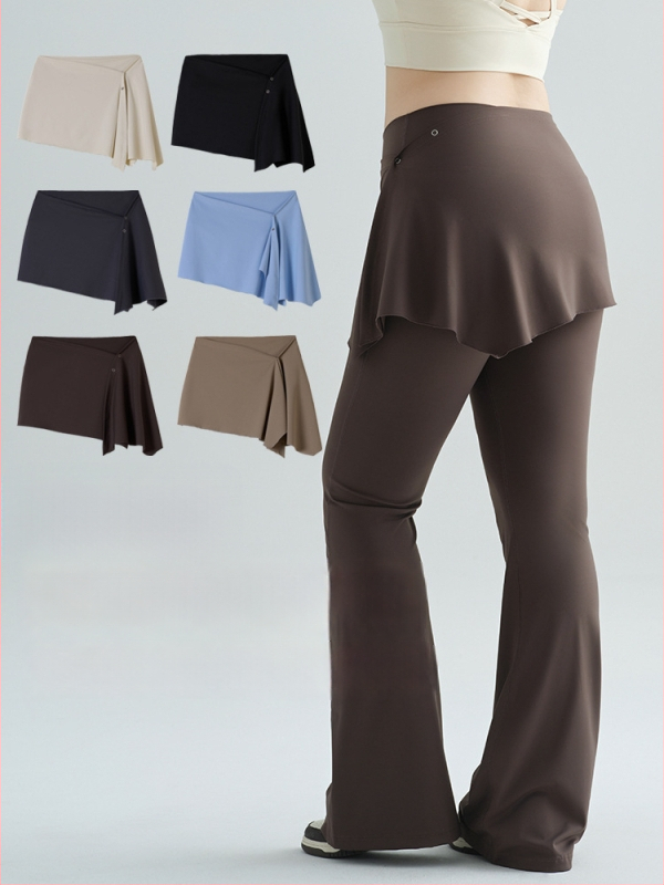 Fustă de acoperire pentru pantaloni de yoga – design dintr-o piesă, amestec nylon-elastan, potrivită pentru toate sezoanele, pentru femei tinere