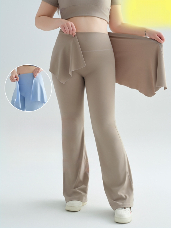 Fustă de acoperire pentru pantaloni de yoga – design dintr-o piesă, amestec nylon-elastan, potrivită pentru toate sezoanele, pentru femei tinere