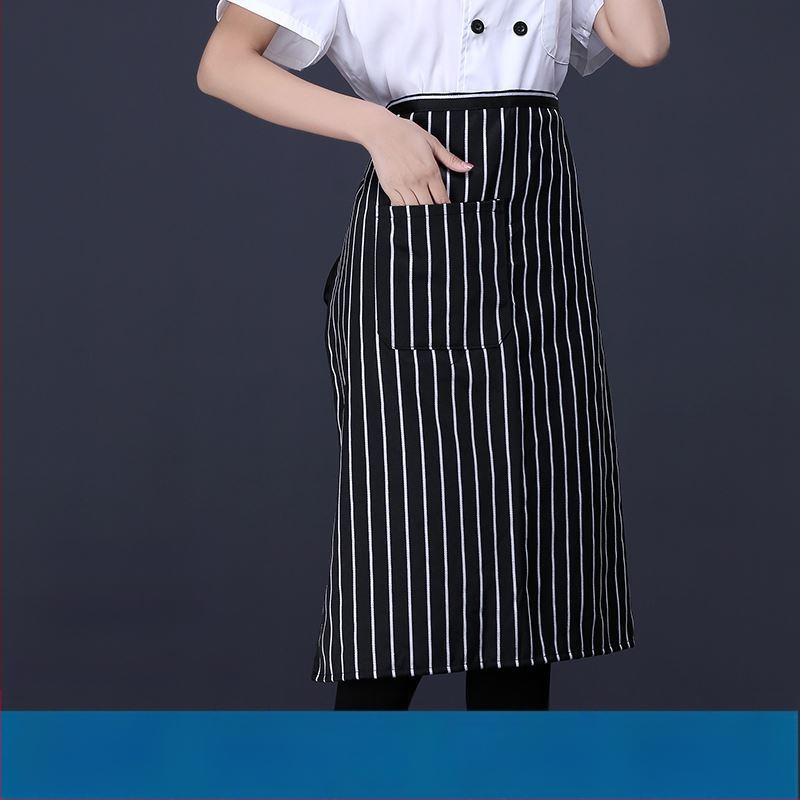 Унисекс готварска престилка с връзка за врата, полудълга, дишащ полиестер