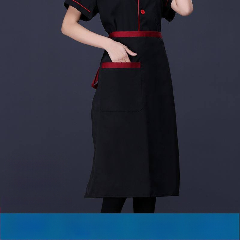 Унисекс готварска престилка с връзка за врата, полудълга, дишащ полиестер