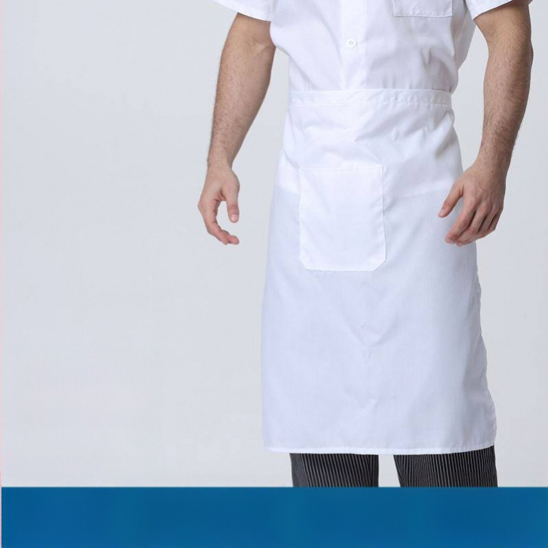 Унисекс готварска престилка с връзка за врата, полудълга, дишащ полиестер