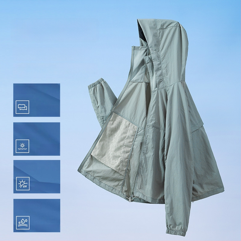 Jachetă cu Protecție UV - Respirabilă, Croială Lejeră, Material Nylon, Conținut 71-80% Nylon, Vara 2025