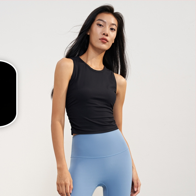 Maiou sport feminin din seria ALL It Takes, țesătură NULS rib respirabilă, compoziție nylon, fără mâneci, lungime pe șolduri