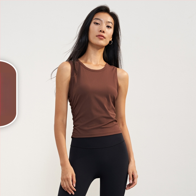 Maiou sport feminin din seria ALL It Takes, țesătură NULS rib respirabilă, compoziție nylon, fără mâneci, lungime pe șolduri