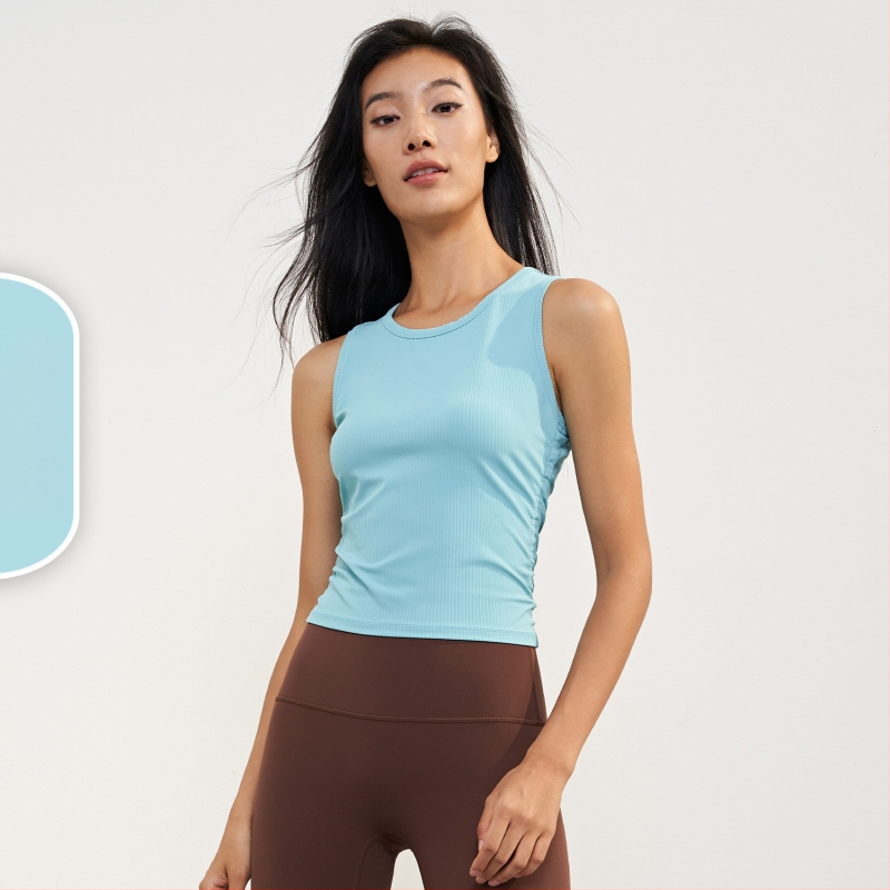 Maiou sport feminin din seria ALL It Takes, țesătură NULS rib respirabilă, compoziție nylon, fără mâneci, lungime pe șolduri