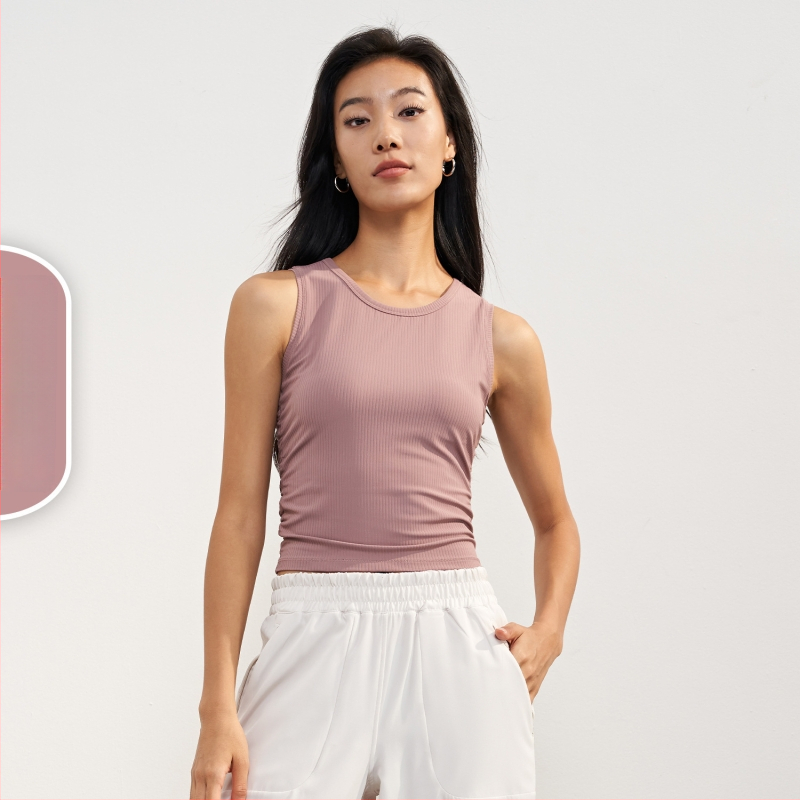 Maiou sport feminin din seria ALL It Takes, țesătură NULS rib respirabilă, compoziție nylon, fără mâneci, lungime pe șolduri