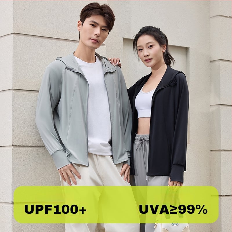 Tricou cu glugă din nylon pentru protecție solară, respirabil, UV, croială lejeră, vara 2024