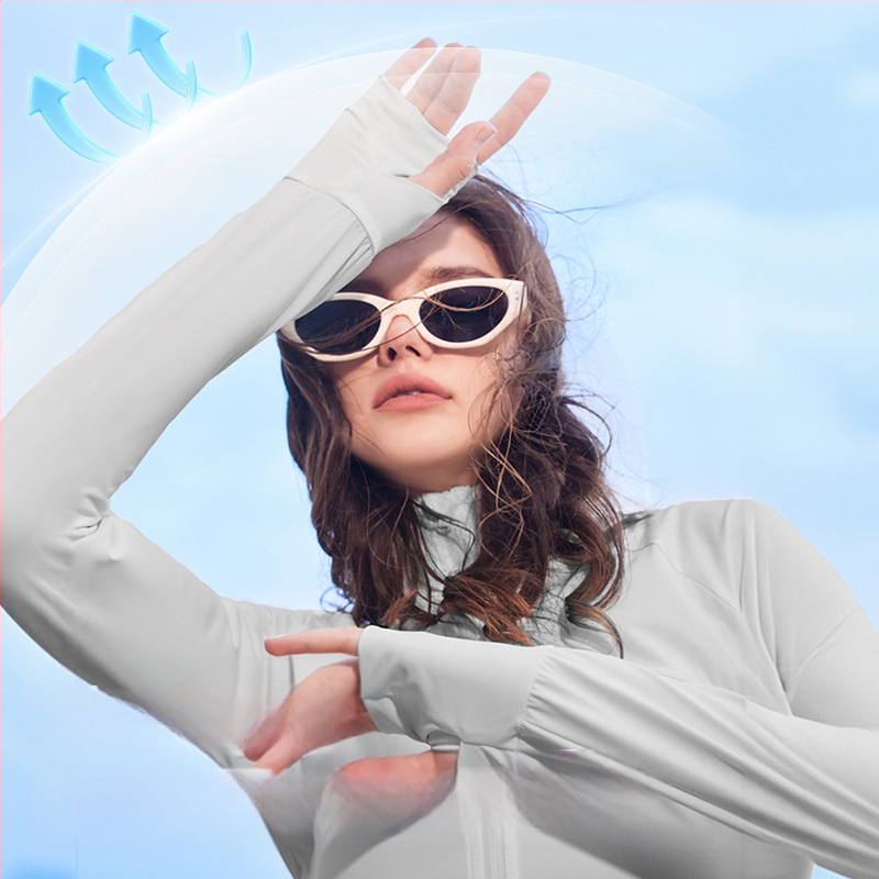 Kocotree Bluza cu protecție UV, cu glugă, ultra-ușoară, țesătură de nylon (88% poliamidă, 12% elastan), vară 2024