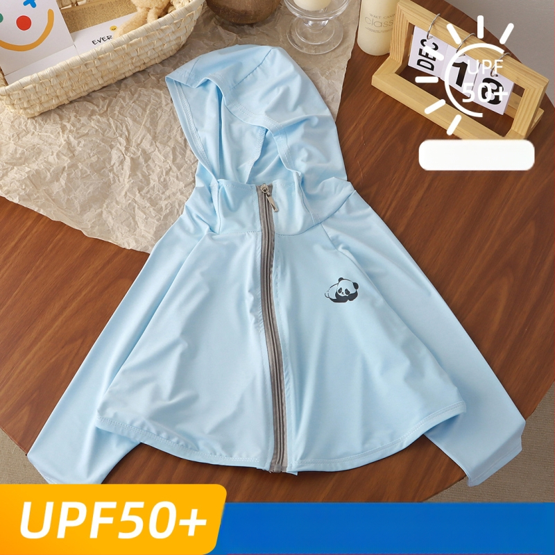 Tricou pentru copii cu protecție UV UPF50+ Ice Silk, respirabil pentru vară, mâneci batwing, 7–12 ani, 95% poliester