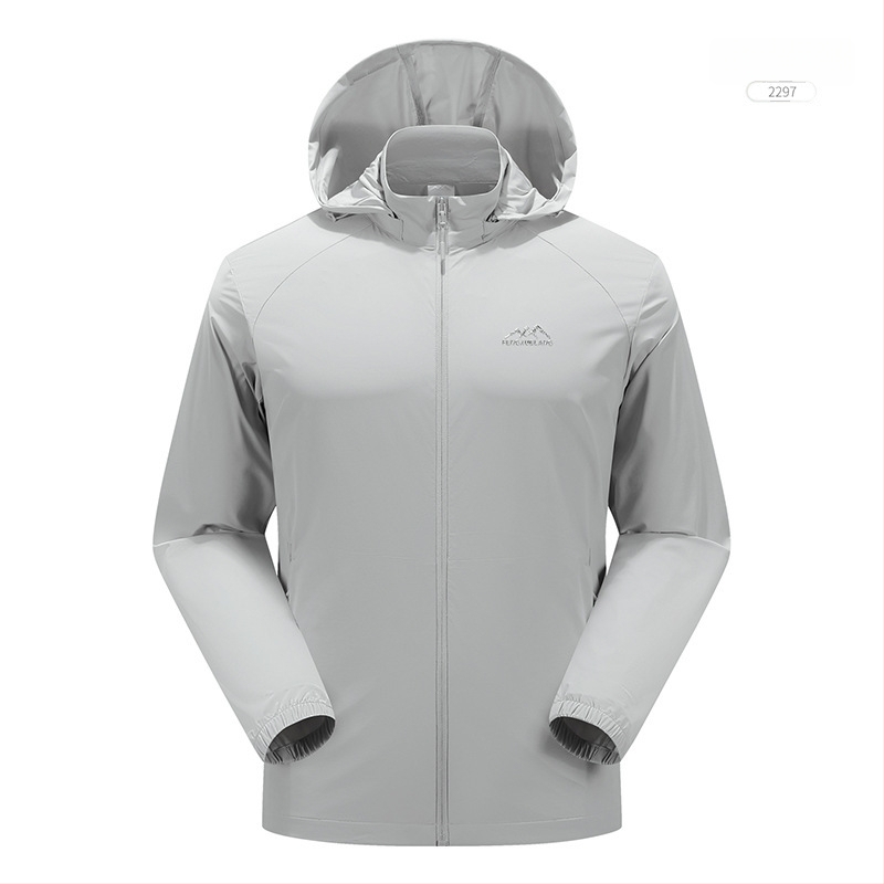 Jachetă exterioară din nylon Windbreaker, protecție UV50+, respirabilă, cu glugă, unisex