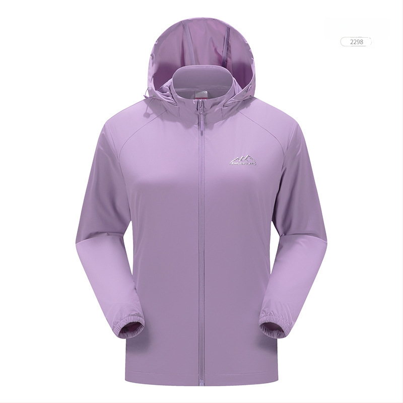 Jachetă exterioară din nylon Windbreaker, protecție UV50+, respirabilă, cu glugă, unisex