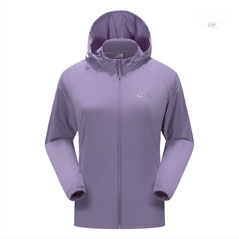 Jachetă exterioară din nylon Windbreaker, protecție UV50+, respirabilă, cu glugă, unisex