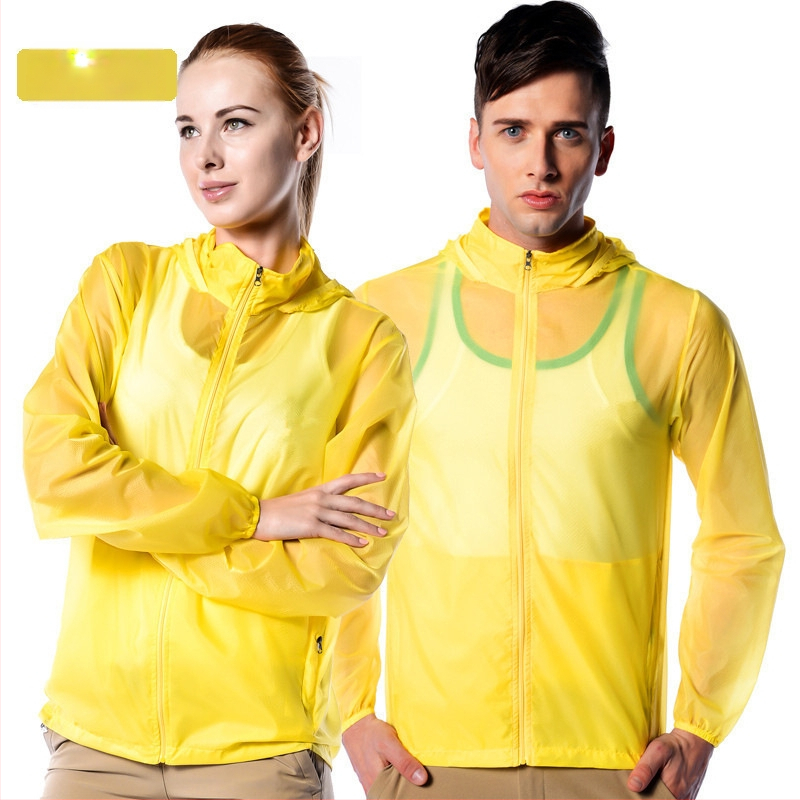 Geacă de exterior pentru vânt, ultra-subțire și ultra-ușoară, respirabilă, cu glugă, material nylon UPF15