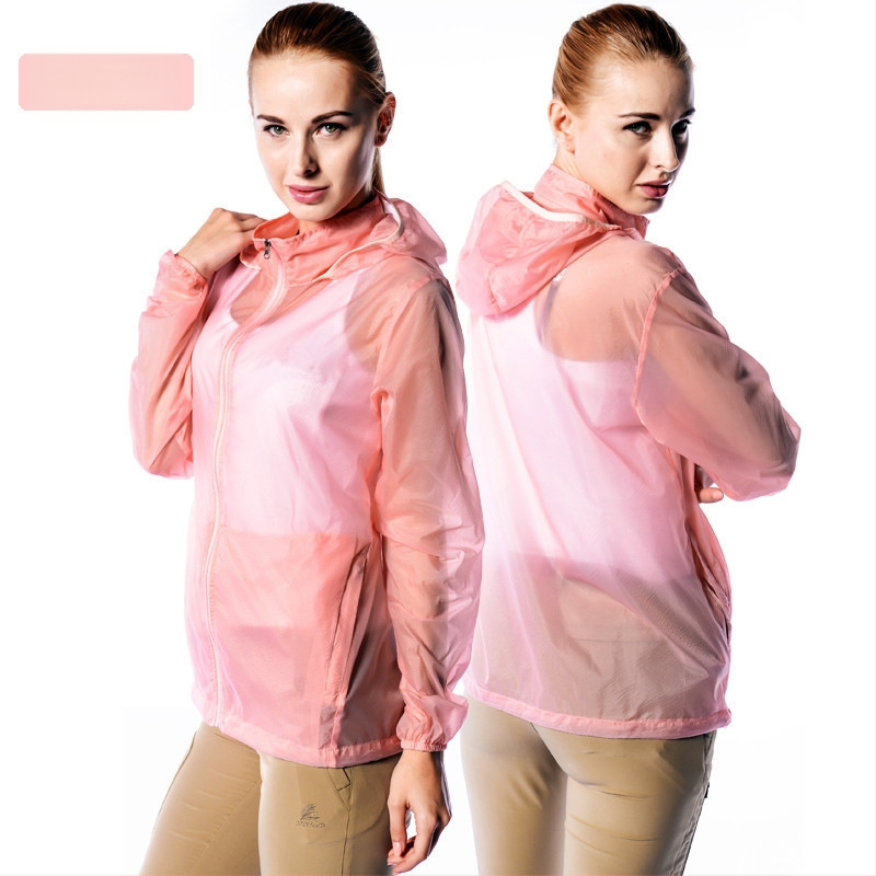 Geacă de exterior pentru vânt, ultra-subțire și ultra-ușoară, respirabilă, cu glugă, material nylon UPF15