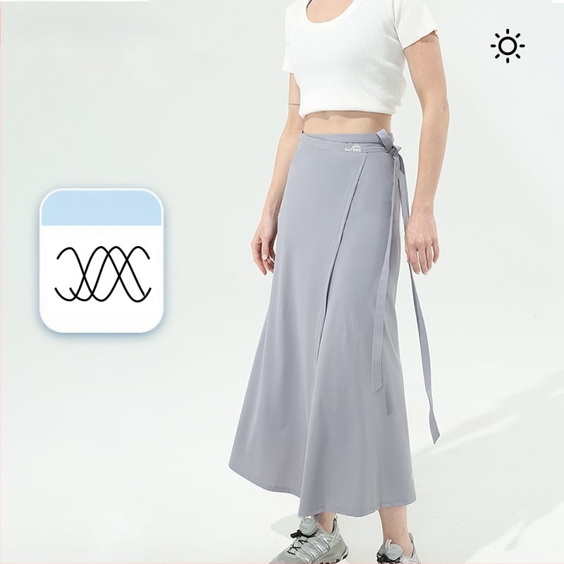 Fustă lungă de plajă din nylon cu bretele – protecție UV, uscare rapidă, respirabilă, rezistentă la praf