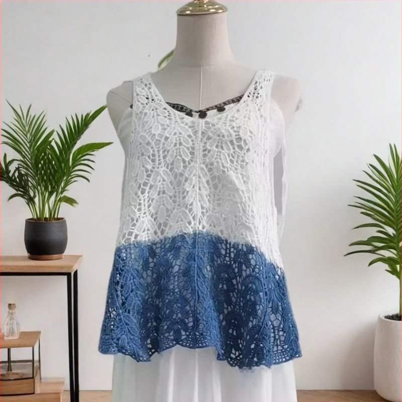 Csipkés kardigán etnikus stílusban, V-nyakú, harang alakú ujjak, anyag Tencel Lyocell, karcsúsított szabás