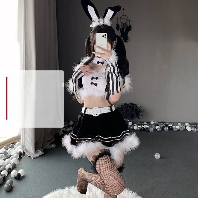 Costum cosplay de Crăciun cu iepuraș-copil: uniformă sexy pentru scenă — Brand Izu Story; Sezon: Vara 2023; Material: poliester; Material principal: poliester 30–50%; Material secundar: poliester 30–50%