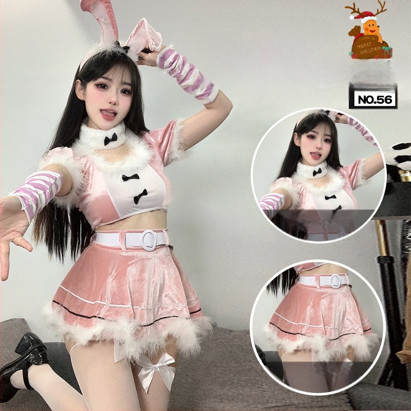 Costum cosplay de Crăciun cu iepuraș-copil: uniformă sexy pentru scenă — Brand Izu Story; Sezon: Vara 2023; Material: poliester; Material principal: poliester 30–50%; Material secundar: poliester 30–50%