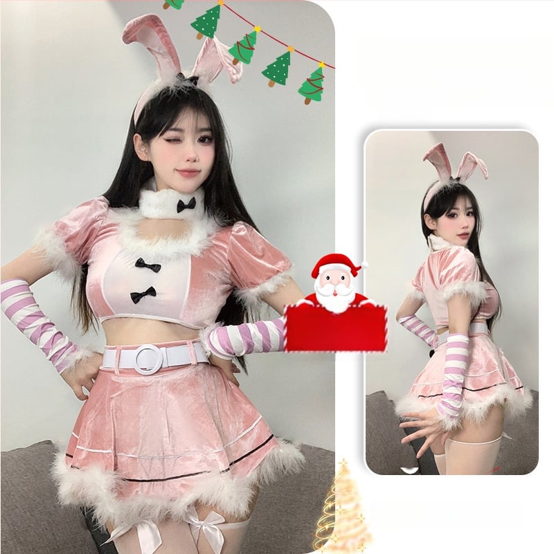 Costum cosplay de Crăciun cu iepuraș-copil: uniformă sexy pentru scenă — Brand Izu Story; Sezon: Vara 2023; Material: poliester; Material principal: poliester 30–50%; Material secundar: poliester 30–50%