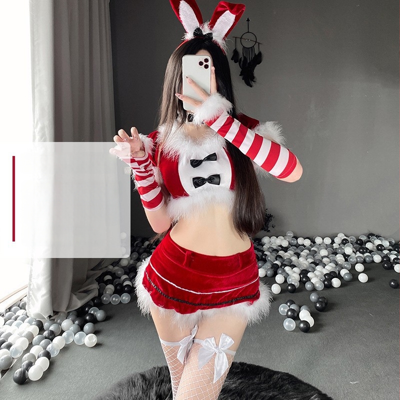 Costum cosplay de Crăciun cu iepuraș-copil: uniformă sexy pentru scenă — Brand Izu Story; Sezon: Vara 2023; Material: poliester; Material principal: poliester 30–50%; Material secundar: poliester 30–50%