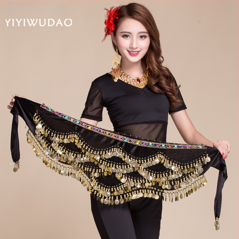 Ζώνη μέσης για Belly Dance – Νείλος, βελούδινη, φαρδιά >4 cm, με αυτόματο κλείσιμο, καπάκι ζώνης από υφαντό ύφασμα, χειροποίητες χάντρες