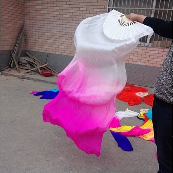 Šilko šokių vėduoklė su koi raštu belly dance ir Yangko – suaugusiųjų pasirodymų aksesuaras